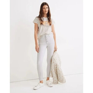 Madewell 10” High Rise Button Front Jeans in Pure White